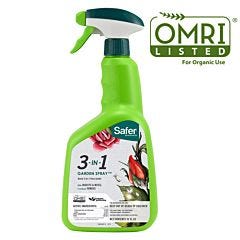 Safer® Brand 3-in-1 32oz Ready-to-Use Garden Spray OMRI Listed® for Organic Use