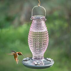 Perky-Pet® Cranberry Hobnail Vintage Glass Hummingbird Feeder